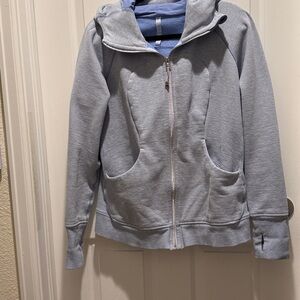 Lululemon Scuba Full Zip Hoodie blue grey size 12